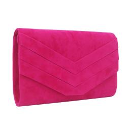 Hot Pink Fashion Velvet Evening Bag Clutch Purses for Women Ladies Handbag Clutch Chain Phone Bag for Wedding Party