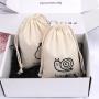 Custom Logo Printed Organic Cotton Muslin Candle Soap Packaging Bag Eco Thick Cotton Gift Drawstring Dust Pouch