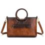 2024 Custom Luxury Emboss Flower PU Leather Bag For Women Ladies Vintage Handbag