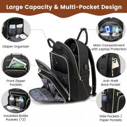 LOVEVOOK 2023 new arrival Multifunctional backpacks baby nappy bags with Pad large custom travel mommy women diaper bag backpack
