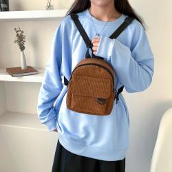 ZR188 Mini Backpack Women's Shopping Super Fire Cute Casual Small Makeup Bag Striped Texture Student Versatile Schoolbag
