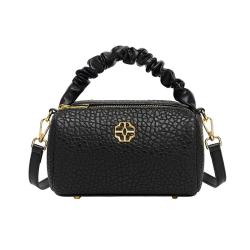 2024 Custom Ladies Litchi Leather Purses Handbags For Fashion Women With Wrinkle Handle