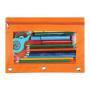 Gelory Multifunction Zipper 3-Ring Pen Pencil Pouch with Clear Window Stationery Bag Binder Case