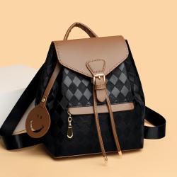 2024 New Pu Leather Shoulder Bag Women Bucket Type Fashion Bag Draw String Customs Backpack Bags for Lady Polyester OEM