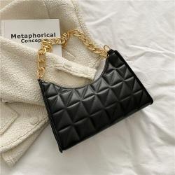 Hot Sale Pu Leather Womens Handbags Shoulder Bags Summer 2024 New Chain Small Square Bag Handheld One Shoulder Underarm Bag