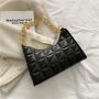 Hot Sale Pu Leather Womens Handbags Shoulder Bags Summer 2024 New Chain Small Square Bag Handheld One Shoulder Underarm Bag