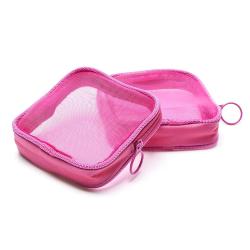 Mesh Travel Toiletry Bag Transparent Standing Pouch Portable Shaving Washing Kits Organizer Personal Care Trip Case