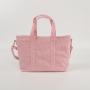 Best Seller Durable Travel Weekender Oversize Ladies Beige Pink Corduroy Shoulder Tote Bag With Pocket Inside