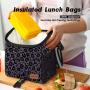 Lunch Bags for Women Leakproof Insulated Floral Lunch Box with Adjustable Shoulder Strap Reusable Zipper Cooler Tote Bag