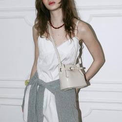 2024 High quality Oil PU Soft Leather Bucket Bag Ladies Handbag One-Shoulder Sling Ladies Crossbody Women's Shoulder Bag
