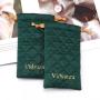 Custom Logo Printing Quilting Thick Satin Sunglasses Jewelry Packaging Bag Drawstring Satin Lipstick Storage Pouch