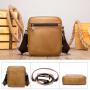 Popular casual genuine leather sling shoulder bag men's cowhide crossbody shoulder small bag mobile phone bag wholesale