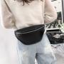 Custom black Fanny pack large capacity PU simple decoration zipper shoulder niche design plus logo Tote bag