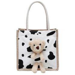 KBW489 Hot Cute Bear Japanese Women Bags Cartoon Students Handbag Trend New Ladies Canvas Bag