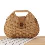 ZF371 New Fashion Shell Handbag Rattan Woven Bag For Summer Shoulder Bags For Girl Lovely Rattan Woven Ladies Bags