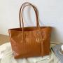 New Korean Version Of Fashion Pu Bag Foreign Trade Single Shoulder Bag Trend Large Capacity Female  Crocodile Print Tote Handbag