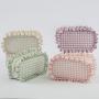 Personalized Washable Women Ladies Girls Zipper Closed Ruffle Checked  Makeup Organizer Pouch Cute Cosmetic Bag