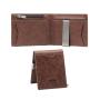 Customized leather good leather money clip bifold wallets minimalist card holder DDP shipping