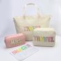Keymay Popular RTS 23 Colors S M L XL Waterproof Portable Candy Color Cute Girls Travel Makeup Bag Cosmetic Makeup Bag Nylon Bag