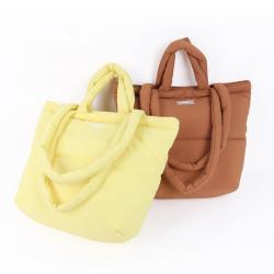 CHANGRONG Custom Lightweight Down Cotton Padded Quilted Purse Puffer Tote Bag Handbags for Women