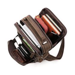 Leather Messenger Bag for Men Retro Man Purse Crossbody Satchel Shoulder Bags for Work Business