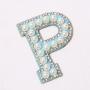 Stock 26 Pieces A-Z Pearl Alphabet English Letter Self Adhesive 3M Backing Embroidery for Clothing Logo DIY Letter Patches