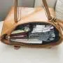 OEM1002  Women Handbag New Fashion Design Shoulder Bag with Tassel PU Leather Solid Large Tote for Shopping Storage Bag