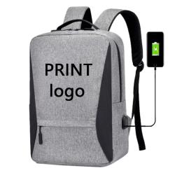 ZR879 Laptop Bag USB Charger Computer Cover Backpack Oxford Fabric Waterproof Zipper Print Logo Gift Backpack Business Schoolbag
