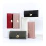 HR144 Classic Luxury Lychee Patterned Three Fold Wallet PU Leather Women's Long Handheld Billfold Ladies Phone Card Hold Purse