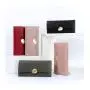 HR144 Classic Luxury Lychee Patterned Three Fold Wallet PU Leather Women's Long Handheld Billfold Ladies Phone Card Hold Purse