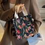 Large Capacity Tote Bag Women'S New Fashion Tote With Instagram Single Shoulder Canvas Shopping Bag