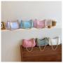 Simple fashion design solid color women's bag 2024 summer new chain sling cross shoulder bag