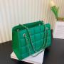 2024 New Korean Retro Chain Women's Shoulder Bags Solid Color Armpit Bag Lingge Casual Bags for Women