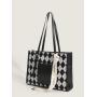 2024 New Custom Logo Autumn Winter Two Pieces Sets Trend Style Women Canvas Tote  Lady Handbag