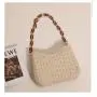 Summer women's bag new single shoulder solid color woven bag wholesale beach vacation bags women handbags ladies