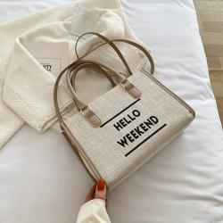 New Fashion One Shoulder Underarm Bag Women Summer Canvas Bag 2022 Large Capacity Special Large Bag Letter