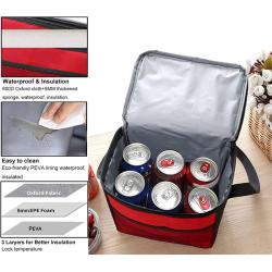 Gelory Small Insulated Lunch Box 6 Cans Cooler Lunch Bag Reusable Thermal Lunch Tote Bag for Office Work