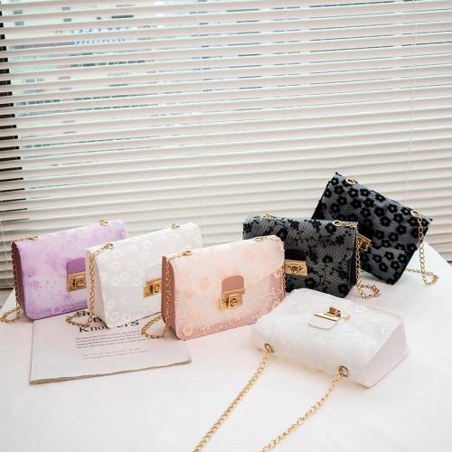 2024 new fashion lace small square bag Korean style casual mobile phone bag mini chain women's crossbody shoulder bag wholesale