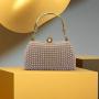 Gorgeous women clutch bags pearl dinner dress evening bag clutch purse with metal handle dinner handbags for women