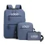 Wholesale Custom Lightweight Three-piece Set Large Capacity Computer Laptop Backpack With Crossbody Bag and Clutch Bag