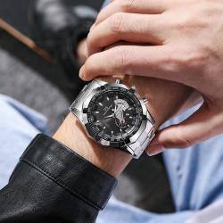2022 Fashion Leather Man's Wrist Watch Band Wristwatch Reloj Luxury Gold Watch Creative Men Chain Wristwatches