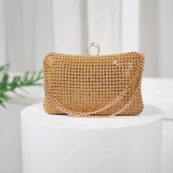 New fashion bling crystal rhinestone bag wedding full dress purse fashion shoulder gold clutch bags for women luxury evening bag
