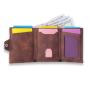 Superb Slim Trifold Wallet RFID Protection Vegan Leather Mini Wallet Thin Card Case With Coin Compartment