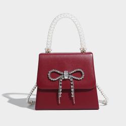 Butterfly Pearl Red Fashion Handheld Women's Bag sac main femm sac