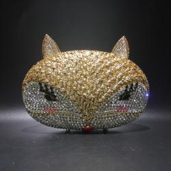 OEM Factory Fox Purse Charm Unique Purses Rhinestones Luxury Rhinestone Bags Evening Crystal Bag