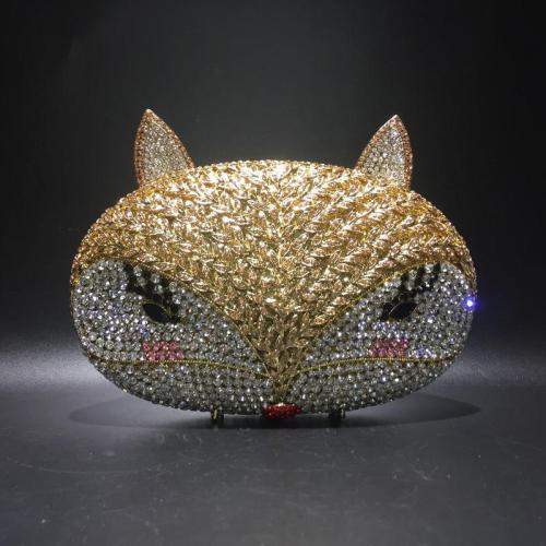 OEM Factory Fox Purse Charm Unique Purses Rhinestones Luxury Rhinestone Bags Evening Crystal Bag