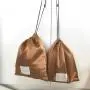 Custom Logo Printed Single String Silk Hair Wig Bag Drawstring Soft Jewelry Gift Packaging Dust Satin Pouch