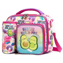 Colorful Cartoon Print Thermal Insulation Cooler Bag New Arrival Kids Lunch Bag Bottle Holder Compartment