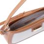 Special Design Canvas And Pu Leather Shoulder Bags With Inner Zipper Pocket Customized Hardware Ladies Cross Body Bags