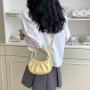 New Design Candy Color Ladies Tote Bag Cute PU Leather Messenger Bag Detachable Shoulder Strap Custard Hand Bag For Women